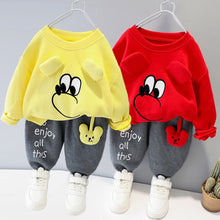 Load image into Gallery viewer, Cartoon Animal Design Sweater + Warm Pants Suit For Kids
