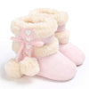 Warm Fluff Balls Indoor Cotton Soft Rubber Sole Boots For Kids