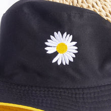 Load image into Gallery viewer, Unisex Bucket Hat Double-Side Harajuku Outdoor Fishing Cap Women Men Cotton Sunscreen Hats Daisy Embroidery Fisherman Caps
