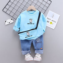 Load image into Gallery viewer, Cartoon Animal Design Sweater + Warm Pants Suit For Kids
