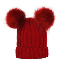 Load image into Gallery viewer, Double Hairball Solid Pompom Beanie Hat - Tyche Ace
