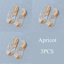 Load image into Gallery viewer, 3 Pairs Transparent Lace Flower Design Elastic Invisible Boat Best Socks For Women freeshipping - Tyche Ace
