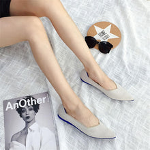 Load image into Gallery viewer, Knitted Fabric Comfortable Flat Pointed Toe Breathable Pumps
