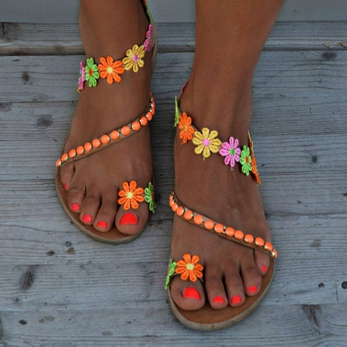 Gladiator Flowers Design Summer Sandals freeshipping - Tyche Ace