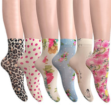 Load image into Gallery viewer, Flower Butterfly Pattern Print Soft Ankle Socks freeshipping - Tyche Ace
