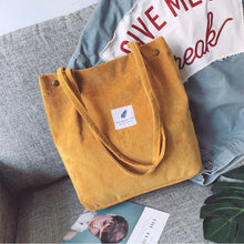 Load image into Gallery viewer, Corduroy Shoulder Reusable Shopping Tote Bags - Tyche Ace

