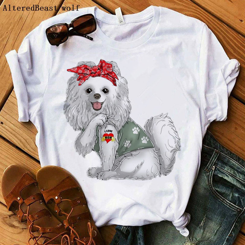 Bandana Pomeranian Mom T-Shirt freeshipping - Tyche Ace