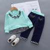 Plaid Letter Print Letter Print Design Baby Girl Sweater Two Piece Suit