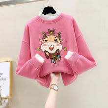 Load image into Gallery viewer, Girls Bear Cartoon Design Long Sleeve Cute Pullover For Kids
