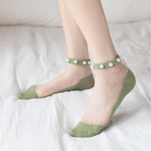 Load image into Gallery viewer, Women Thin Lace Breathable Pearl Style Design Invisible Socks freeshipping - Tyche Ace
