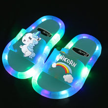 Load image into Gallery viewer, Children Unisex Unicorn Luminous Soft Heel Non-Slip  Flip Flops freeshipping - Tyche Ace
