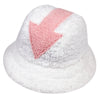 Borg Fabric Winter Warm Arrow Symbol Printed Bucket Hats For Women