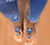 Women Big Rhinestone Design Transparent Flat Sandals