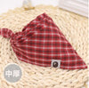 Washable Plaid Cotton Bandanas For Dogs