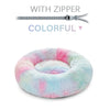Zip Cover Removable Washable Donut Shape Design Calming Long Plush Dog Beds