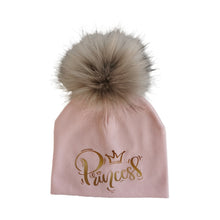 Load image into Gallery viewer, Golden Princess Prince Letter Design Pompom Cute Beanie Hats Kids
