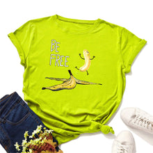 Load image into Gallery viewer, Be Free Banana Cartoon Image T Shirt freeshipping - Tyche Ace
