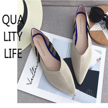 Load image into Gallery viewer, Knitted Fabric Comfortable Flat Pointed Toe Breathable Pumps
