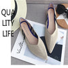 Knitted Fabric Comfortable Flat Pointed Toe Breathable Pumps