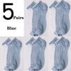5 Pairs Ultra Thin Transparent Daisy Flower Design Ankle Socks freeshipping - Tyche Ace