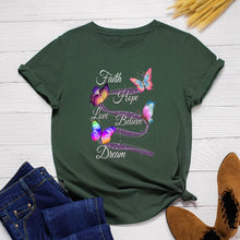 Load image into Gallery viewer, Colourful Butterfly Printed T Shirt freeshipping - Tyche Ace
