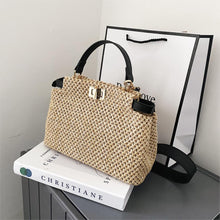 Load image into Gallery viewer, Weave Square Straw Shoulder Tote Travel Bags For Women
