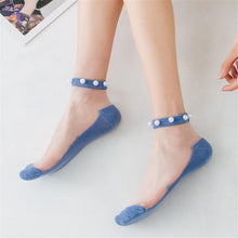 Load image into Gallery viewer, Women Thin Lace Breathable Pearl Style Design Invisible Socks freeshipping - Tyche Ace
