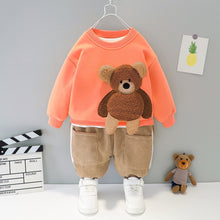 Load image into Gallery viewer, Cartoon Animal Design Sweater + Warm Pants Suit For Kids
