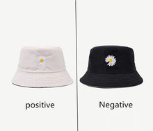 Load image into Gallery viewer, Unisex Bucket Hat Double-Side Harajuku Outdoor Fishing Cap Women Men Cotton Sunscreen Hats Daisy Embroidery Fisherman Caps
