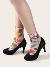 Load image into Gallery viewer, Flower Butterfly Pattern Print Soft Ankle Socks freeshipping - Tyche Ace

