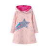 Girls Cotton Hooded Stylish Long Sleeved Dress