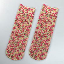 Load image into Gallery viewer, Flower Butterfly Pattern Print Soft Ankle Socks freeshipping - Tyche Ace
