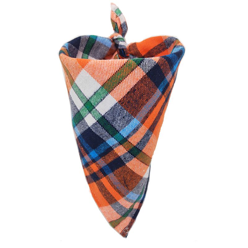 Washable Plaid Cotton Bandanas For Dogs