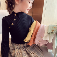 Load image into Gallery viewer, Warm Knitted Pullover Turtleneck Sweaters For Girls
