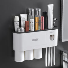 Load image into Gallery viewer, Toothbrush Holder Magnetic Cups Automatic Toothpaste Dispenser Storage
