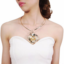 Load image into Gallery viewer, MANILAI Alloy Roses Flowers Torques Choker Necklace Sets For Women Statement Charm Pendants Necklaces Bracelet Sets Jewelry - Tyche Ace
