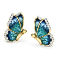 Load image into Gallery viewer, Gorgeous Butterfly Pearls Crystal Stud Earrings freeshipping - Tyche Ace
