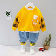 Load image into Gallery viewer, Cartoon Animal Design Sweater + Warm Pants Suit For Kids
