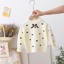 Load image into Gallery viewer, Knitted Bowknot Pullover Embroidered Love Jumper For Girls
