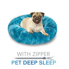 Load image into Gallery viewer, Zip Cover Removable Washable Donut Shape Design Calming Long Plush Dog Beds
