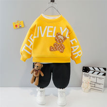 Load image into Gallery viewer, Cartoon Animal Design Sweater + Warm Pants Suit For Kids
