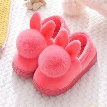 Load image into Gallery viewer, Unisex Cute Bunny Cartoon Cotton Warm Faux Fur Slippers For Kids
