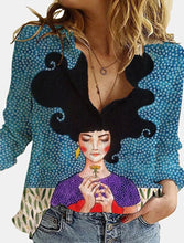 Load image into Gallery viewer, 3D Digital Portrait Letter Printed Blouse freeshipping - Tyche Ace
