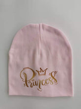 Load image into Gallery viewer, Golden Princess Prince Letter Design Pompom Cute Beanie Hats Kids
