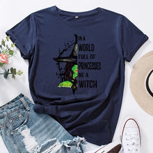 Load image into Gallery viewer, JCGO Fashion Summer T Shirt Women Plus Size 5XL Cotton Halloween Witch Print Female Short Sleeve Tshirts Casual Lady Tops Tee freeshipping - Tyche Ace
