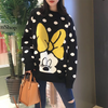 Knitted Cartoon Mouse Image Polka Dot Loose Fit  Sweater freeshipping - Tyche Ace