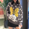 Knitted Cartoon Mouse Image Polka Dot Loose Fit  Sweater freeshipping - Tyche Ace
