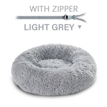 Load image into Gallery viewer, Zip Cover Removable Washable Donut Shape Design Calming Long Plush Dog Beds
