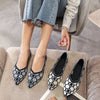 Women Flat Breathable Soft Knitted Weave Pointed Toe Pumps