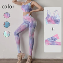 Load image into Gallery viewer, Women Tie And Dye Bra High Waist Leggings Sportswear Set - Tyche Ace
